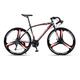 TiLLOw 700C Wheels, Road Bike Adult Bicycle, 21/24/27/30 Speed, Men's And Women Road Bicycle Racing, Double Disc Brake, Racing Fork (Color : Black red, Size : 30SPEED_THREE-BLADE)