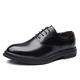 Ninepointninetynine Shoes Dress Oxford for Men Lace Up Round Toe Vegan Leather Block Heel Low Top Anti-Slip Business (Color : Black, Size : 6 UK)