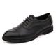 Ninepointninetynine Dress Oxford for Men Lace Up Round Cap Toe Cowhide Block Heel Low Top Anti-Slip Business (Color : Black, Size : 6.5 UK)