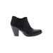 B.O.C Ankle Boots: Chelsea Boots Chunky Heel Casual Black Solid Shoes - Women's Size 10 - Round Toe