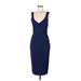 Narciso Rodriguez Cocktail Dress - Party V Neck Sleeveless: Blue Print Dresses - Women's Size 44