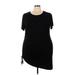 Torrid Casual Dress - Mini Crew Neck Short sleeves: Black Print Dresses - Women's Size 4X Plus