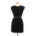 Banana Republic Casual Dress - Mini Crew Neck Short sleeves: Black Solid Dresses - Women's Size 10