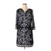 White House Black Market Casual Dress - Shift Cowl Neck 3/4 sleeves: Black Dresses - Women's Size X-Large