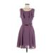 H&M Casual Dress - A-Line Scoop Neck Sleeveless: Purple Solid Dresses - Women's Size 6