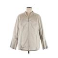 Coldwater Creek Jacket: Mid-Length Ivory Print Jackets & Outerwear - Women's Size X-Large