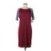 Lularoe Casual Dress - Shift Scoop Neck Short sleeves: Burgundy Print Dresses - New - Women's Size Large