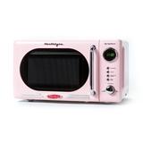 Retro Compact Countertop Microwave Oven - 0.7 Cu. Ft. - 700-Watts with LED Digital Display - Child Lock - Easy Clean Interior