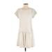 Kensie Casual Dress - Mini Scoop Neck Short sleeves: Ivory Print Dresses - Women's Size Small