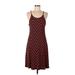 Umgee Casual Dress - A-Line Scoop Neck Sleeveless: Red Chevron Dresses - Women's Size Large