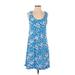 Draper James Casual Dress - Mini Scoop Neck Sleeveless: Blue Dresses - Women's Size Small