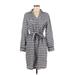 Boden Casual Dress - Shirtdress Collared 3/4 sleeves: Gray Stripes Dresses - Women's Size 6