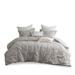 Gracie Mills Velez 3-Piece Modern Elastic Embroidered Cotton Duvet Cover Set