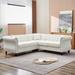 83.5" Oversized Corner Velvet Sectional Sofa, L-shaped Sectional Sofa with 3 Pillows and Removable Cushions for Living Room