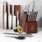 Kitchen Knife Set 15 Pieces Japanese Stainless Steel Knife Block Set with Sharpener - Dishwasher Safe Kitchen Knives