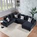 110*85" Modern U Shape Sectional Sofa, Velvet Corner Couch with Lots of Pillows Included,Elegant and functional indoor furniture