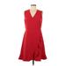 Draper James Casual Dress - Wrap: Red Solid Dresses - Women's Size 10