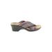 Umberto Raffini Mule/Clog: Slide Wedge Casual Brown Stripes Shoes - Women's Size 41 - Open Toe