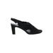 VANELi Heels: Slingback Chunky Heel Casual Black Print Shoes - Women's Size 9 - Open Toe