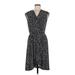 BCBGMAXAZRIA Casual Dress - Wrap V Neck Sleeveless: Black Dresses - Women's Size Medium