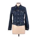 Old Navy Denim Jacket: Short Blue Print Jackets & Outerwear - Women's Size Medium