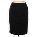 AKRIS for Bergdorf Goodman Wool Skirt: Black Grid Bottoms - Women's Size 14