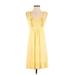 Juicy Couture Casual Dress - A-Line Scoop Neck Sleeveless: Yellow Print Dresses - Women's Size P