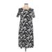 Blair Casual Dress - Shift Crew Neck Short sleeves: Black Print Dresses - Women's Size Medium