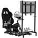 Inbox Zero Reclining Ergonomic PC & Racing Game Chair in Foam Padding in Black | 43.1 H x 32 W x 52 D in | Wayfair AF240E99EBFF4C9B866C6DF80C35EDB2