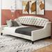 Modern Luxe Furniture Twin Daybed Upholstered/Velvet, Wood in Brown | 33.78 H x 45.58 W x 80.73 D in | Wayfair WD300275AAA