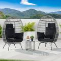 Dakota Fields 2 - Person 15.8" L Outdoor Wicker/Rattan in Black/Gray | 15.8 W x 15.8 D in | Wayfair 27F1110A630B4C06BE520E71916F5CE6