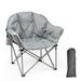 Arlmont & Co. Shabrie Oversized Camping Chair, Fully Padded Folding Moon Saucer Chair w/ Cup Holder & Carry Bag Metal in Gray | Wayfair