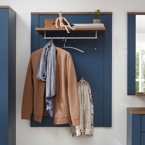 Garderobe Diele Landhaus in Blau und Eiche dunkel 115 cm hoch