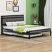 Latitude Run® Queen Size Metal Platform Bed Frame w/ Twin Size Trundle Wood & Metal/Metal in White/Brown | 39 H x 62.2 W x 87.2 D in | Wayfair