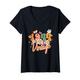 Damen 80 Jahre alt, Vintage1944, Blumen-Schmetterling, 80. Geburtstag T-Shirt mit V-Ausschnitt