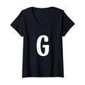 Damen Alphabet Men Women Letter G T-Shirt mit V-Ausschnitt