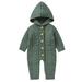 Baby Sweater Boy Girl Knitted Romper Outfits Hooded Bear Jumpsuit Overalls Playsuit Outerwear Top Sweatshitr AG 12 Months-18 Months