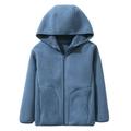 Toddler Jacket Long Sleeve Solid Color Warm Hoodie Clothes Trendy Warm Outerwear For Kids Coat Boys & Outerwear Blue 5 Years-6 Years