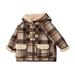 Cathalem Big Kid Coat Toddler Coats Coats for Juniors Girls Boys Girls with Thick Coat Of Long Woolen Cloth Coat Girls Light (Coffee 4-5 Years)