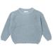 AnuirheiH Toddler Infant Baby Girl Boy Knit Sweater Solid Color Oversized Crewneck Warm Pullover Sweatshirt Fall Winter Tops