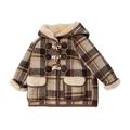 Cathalem Big Kid Coat Toddler Coats Coats for Juniors Girls Boys Girls with Thick Coat Of Long Woolen Cloth Coat Girls Light (Coffee 12-18 Months)
