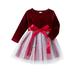 goowrom Velvet Sequins Stars Layered Mesh Tulle Dress for Girls