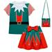 Qiyuancai Toddler Girl Fall Outfits Set Baby Kids Suit Christmas Short Sleeve Top Skirt Bag 3Pcs Set Clothes Set