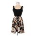 Shein Casual Dress - Mini Scoop Neck Sleeveless: Black Print Dresses - Women's Size 8