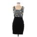 Charlotte Russe Casual Dress - Mini Scoop Neck Sleeveless: Black Dresses - Women's Size Large