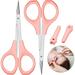 2 Pack Curved Craft Scissors Small Scissors Beauty Eyebrow Scissors Stainless Steel Trimming Scissors for Eyebrow Eyelash Extensions