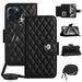 SaniMore Case for iPhone 14 Pro PU Leather 3D Lattice Stylish for Girls Crossbody Lanyard Flip Kickstand Card Slots Cash Pocket Magnetic Clasp Full Body Protective Shockproof Wallet Shell Black