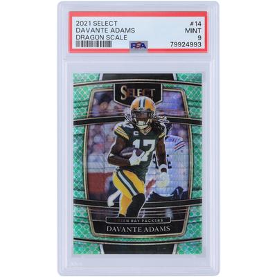 Davante Adams Green Bay Packers 2021 Panini Select Dragon Scale Prizm #14 #40/89 PSA Authenticated 9 Card