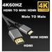 Nylon Braid HD 4K@60HZ V1.4 TPU HD 1080P Compatible Micro Mini TO HDMI Extension Male Cable For Tablet PC TV Camera HDTV MINI HDMI TO HDMI 1.5m