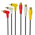 3 RCA Cable - Gold Plated 90 Degree Right Angle RCA Audio/Video Cable 3 RCA to 3 RCA Composite Video Audio A/V AV Cable 1.5m; Female 1.5m